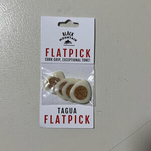 Black Mountain Tagua Flatpick Guitar Picks with Cork Grip - 4 Pack